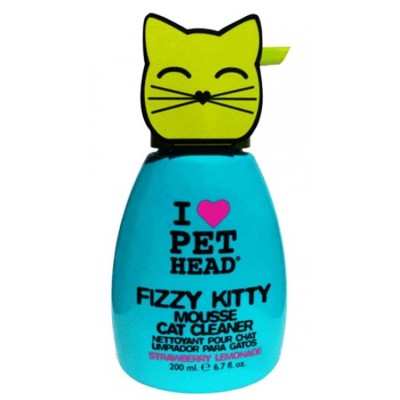 Pet Heads Mousse Cat Cleaner Fizzy Kitty Strawberry Shampoo 200ml